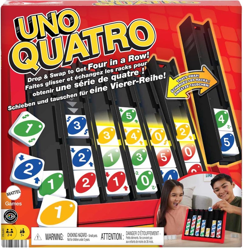 Mattel Games UNO Quatro Board Game - Image 1