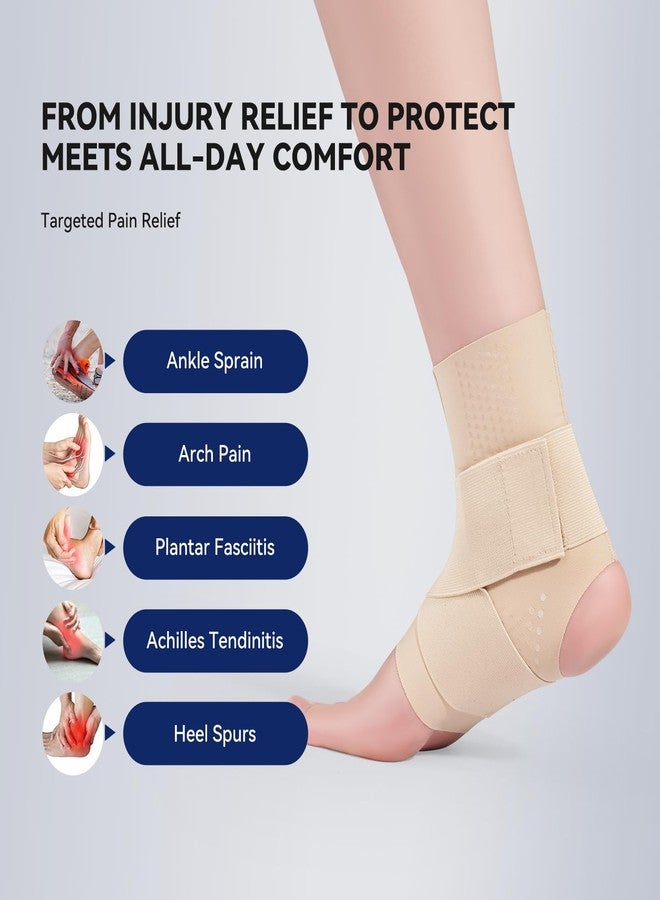 JOMVD Elastic Ankle Brace for Women&Men - Thin Lightweight Silky Compression Sleeves with Wraps for Plantar Fasciitis Sprained Ankle Injury Relief, Sports, X-Large - Image 2