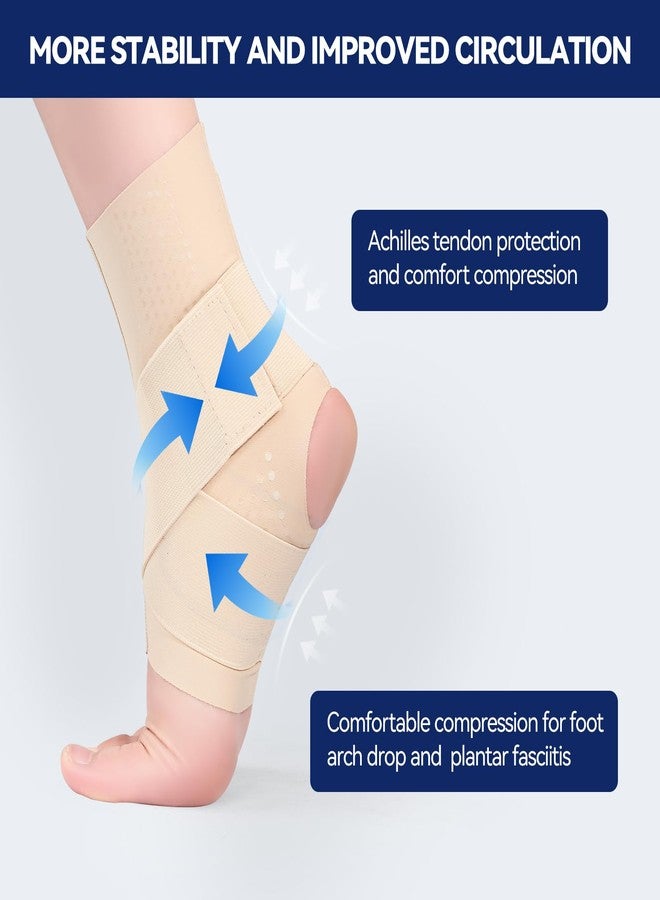 JOMVD Elastic Ankle Brace for Women&Men - Thin Lightweight Silky Compression Sleeves with Wraps for Plantar Fasciitis Sprained Ankle Injury Relief, Sports, X-Large - Image 4