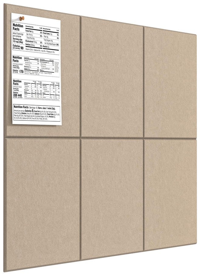 ماكسجير لوحة فلين كبيرة للجدران من ماكس جير، مقاس 36 بوصة × 24 بوصة، لوحة إعلانات بلون بني فاتح، عبوة من 6 قطع من بلاط الجدران اللبادي مع دبابيس تثبيت، لوحات فلين للمكاتب، لوحة دبابيس، لوحة إعلانات، لوحات فلين - Image 1