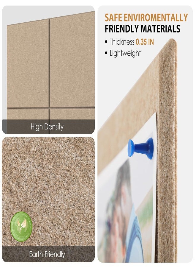 ماكسجير لوحة فلين كبيرة للجدران من ماكس جير، مقاس 36 بوصة × 24 بوصة، لوحة إعلانات بلون بني فاتح، عبوة من 6 قطع من بلاط الجدران اللبادي مع دبابيس تثبيت، لوحات فلين للمكاتب، لوحة دبابيس، لوحة إعلانات، لوحات فلين - Image 2