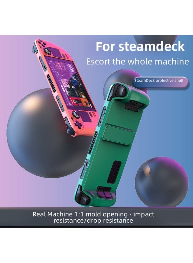general Colorful Protective Shell Skin-friendly Texture Pc Material Cover Stand Gaming Console Accessories For Steam Deck-Product Color:Steam Deck/Steam Deck Oled-Model:Dark Purple - Image 3
