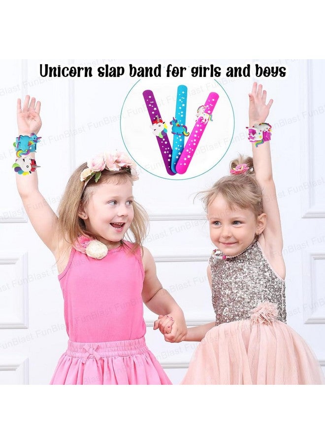 FunBlast Unicorn Wrist Band - Pack of 4 Pcs, Silicone Wristbands for Kids, Slap Bracelets for Boys and Girls, Snap Bracelet Bands for Party Theme, Party Favor Gifts for Kids (Multicolor) - Image 3