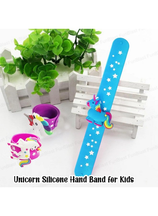 FunBlast Unicorn Wrist Band - Pack of 4 Pcs, Silicone Wristbands for Kids, Slap Bracelets for Boys and Girls, Snap Bracelet Bands for Party Theme, Party Favor Gifts for Kids (Multicolor) - Image 2