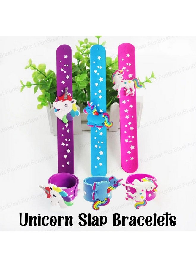 FunBlast Unicorn Wrist Band - Pack of 4 Pcs, Silicone Wristbands for Kids, Slap Bracelets for Boys and Girls, Snap Bracelet Bands for Party Theme, Party Favor Gifts for Kids (Multicolor) - Image 4