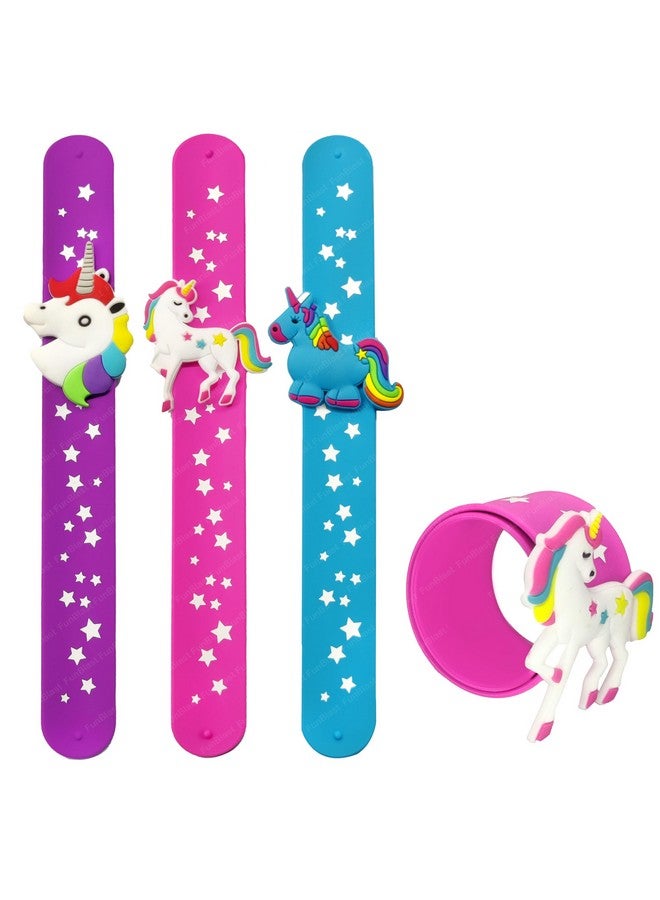 FunBlast Unicorn Wrist Band - Pack of 4 Pcs, Silicone Wristbands for Kids, Slap Bracelets for Boys and Girls, Snap Bracelet Bands for Party Theme, Party Favor Gifts for Kids (Multicolor) - Image 1