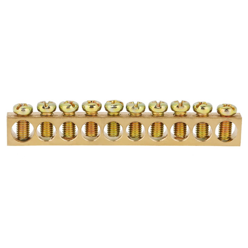 Brass Grounding Bar 10pcs For PE30 Distribution Box Easy Wiring Strong Capacity - Image 3