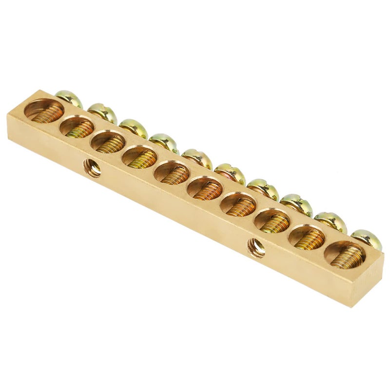 Brass Grounding Bar 10pcs For PE30 Distribution Box Easy Wiring Strong Capacity - Image 2
