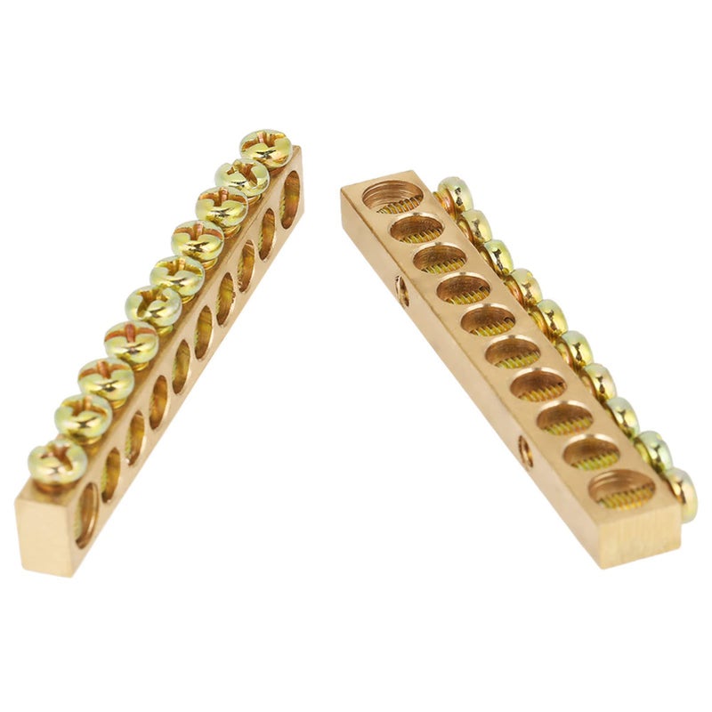 Brass Grounding Bar 10pcs For PE30 Distribution Box Easy Wiring Strong Capacity - Image 5