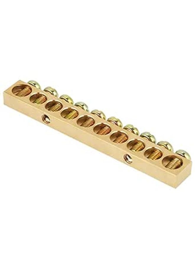 Brass Grounding Bar 10pcs For PE30 Distribution Box Easy Wiring Strong Capacity - Image 1