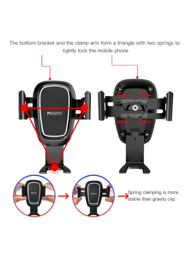 Yesido C71 Stock Spring Clip Mobile Phone Holder 360 Rotation Universal Car Mount Holder For Sale - Image 4