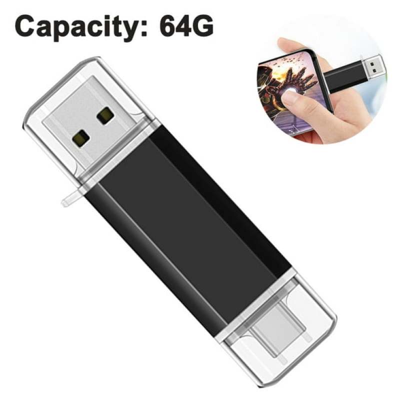 64GB Dual-Use High-Speed USB Flash Drive - Lightning-Fast Data Transfer, Zinc Alloy Portable Type-C OTG Drive for Android, Computer, MacBook, Tablet, Car Audio - Image 2