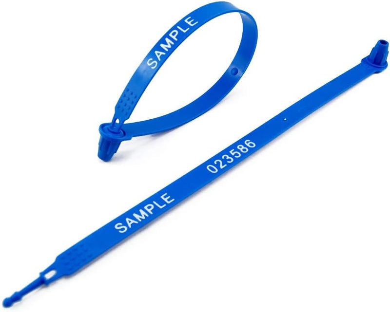 EASY 500 pcs Plastic Security Tag Numbered Tamper Resistant Truck Door Seal Self-Locking Padlock for Trailer Cases Container(Blue) - Image 4