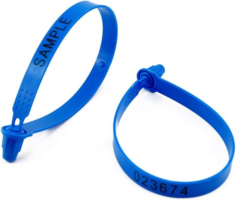 EASY 500 pcs Plastic Security Tag Numbered Tamper Resistant Truck Door Seal Self-Locking Padlock for Trailer Cases Container(Blue) - Image 1