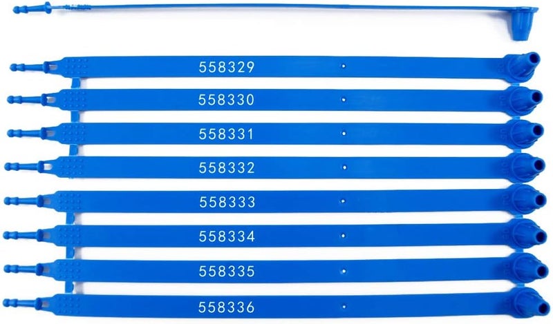 EASY 500 pcs Plastic Security Tag Numbered Tamper Resistant Truck Door Seal Self-Locking Padlock for Trailer Cases Container(Blue) - Image 2