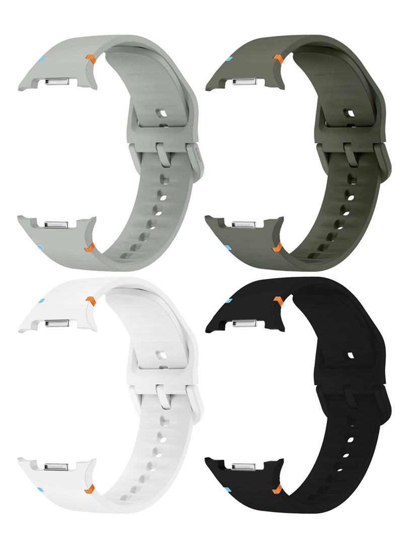 4Packs Sport Band for Galaxy Watch 8 40mm 44mm and Watch 8 Classic 46mm, Silicone Replacement Strap, M/L Size - Image 1