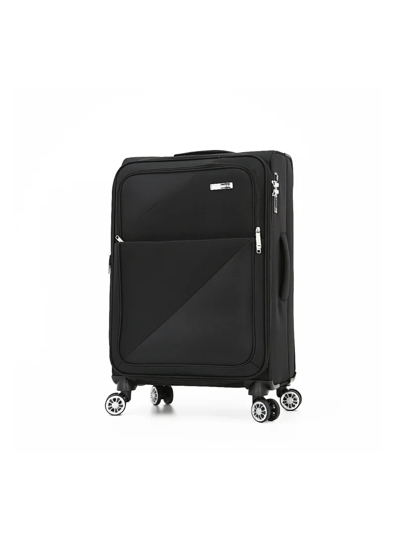 ترافلايت Softside Luggage Trolley Bag 3 Pieces Set,Black (S-20",M-24",L-28")