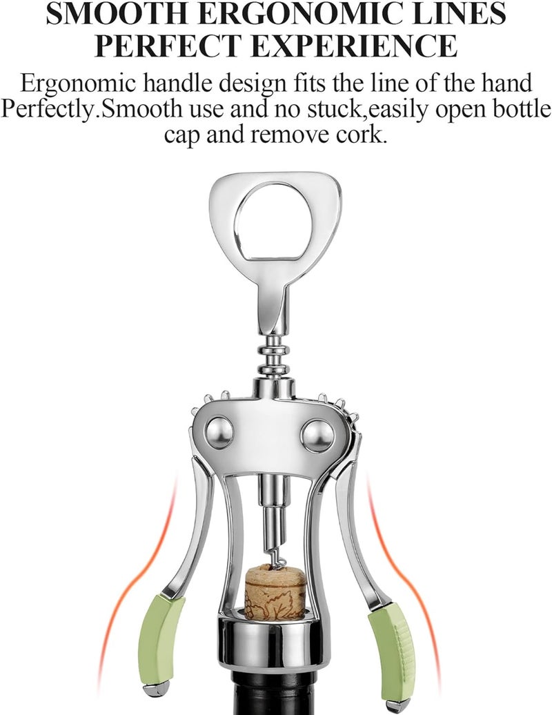 KORCCI Wine Opener, Wine Bottle Opener, Zinc Alloy Wing Corkscrew Heavy Duty, Cork Screw Beer Opener for Bartenders, Multifunctional Bottle Opener for Home Kitchen, Restaurant, Bar, Waiters - Image 5
