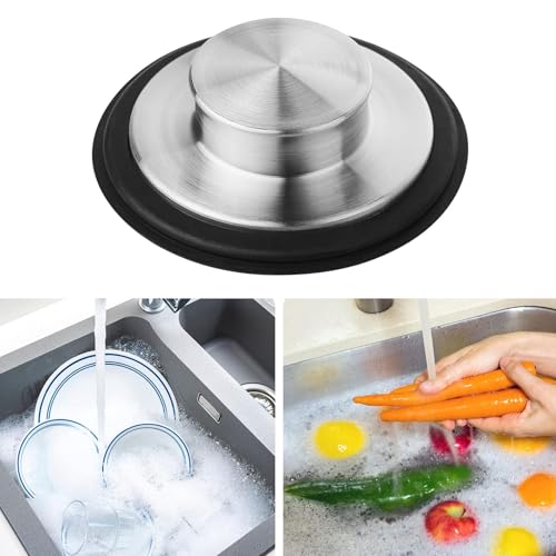 SpiderJuice 1Pc Universal Stainless Steel Kitchen Sink Drainage Hole Water Stopper Airtight Rubber Seal Gasket Cover Anti-Clogging Garbage Disposal Plug - Image 1