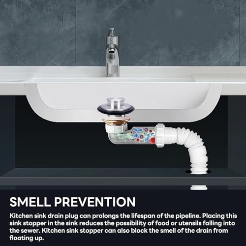 SpiderJuice 1Pc Universal Stainless Steel Kitchen Sink Drainage Hole Water Stopper Airtight Rubber Seal Gasket Cover Anti-Clogging Garbage Disposal Plug - Image 4