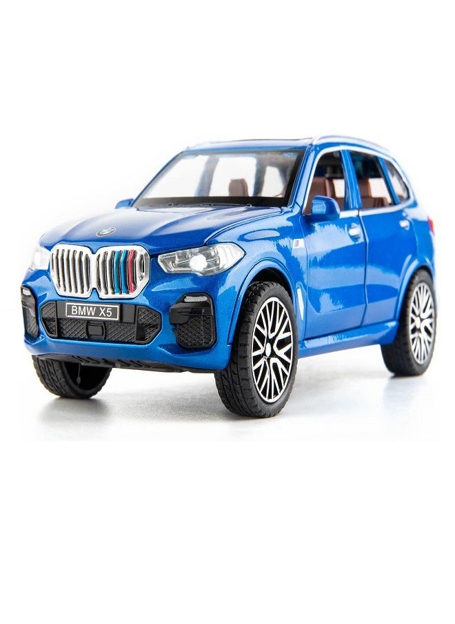 die cast 1:32 Compatible for BMW X5 SUV Model Car Toy, Zinc Alloy Pull Back Toy car with Sound and Light for Kids & Adults (Blue)  - Image 2