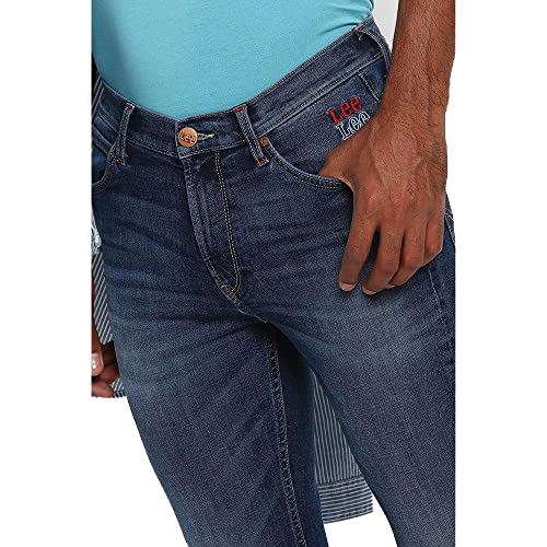 Lee Men's Tapered Fit Jeans (LMJN000813_Whiskered Blue_30) - Image 5