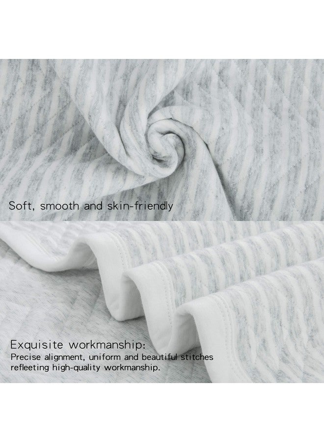 NTBAY Jersey Cotton Quilted Toddler Blanket Breathable And Warm For Boys And Girls Baby Blanket 30X40 Inches Grey Wave  - Image 3