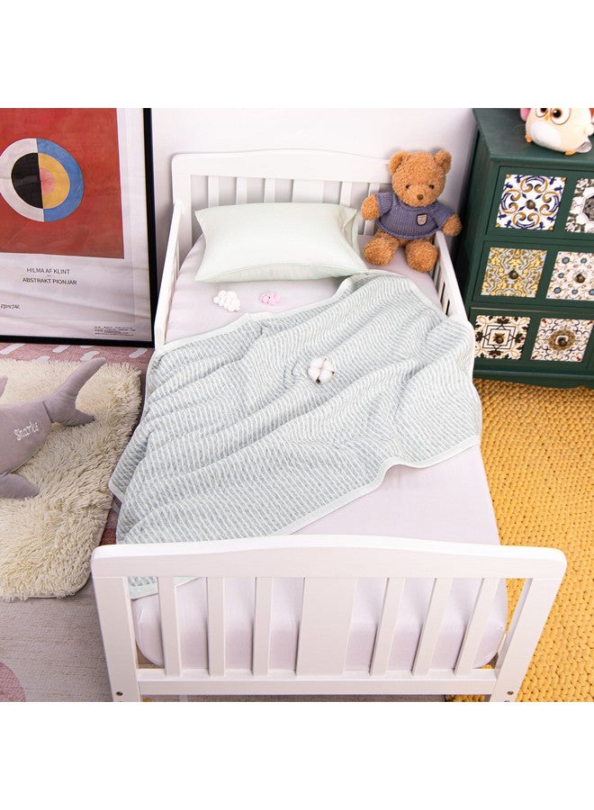 NTBAY Jersey Cotton Quilted Toddler Blanket Breathable And Warm For Boys And Girls Baby Blanket 30X40 Inches Grey Wave  - Image 5