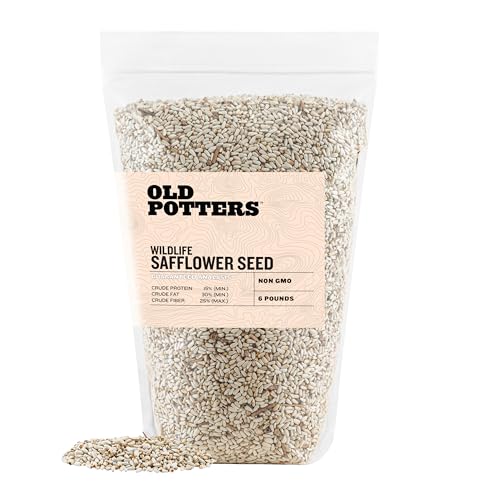 Old Potters Wildlife Safflower Seed for Wildlife Bird Feeding, Non-GMO and USA Small Farm Grown, 6 lbs - Image 1
