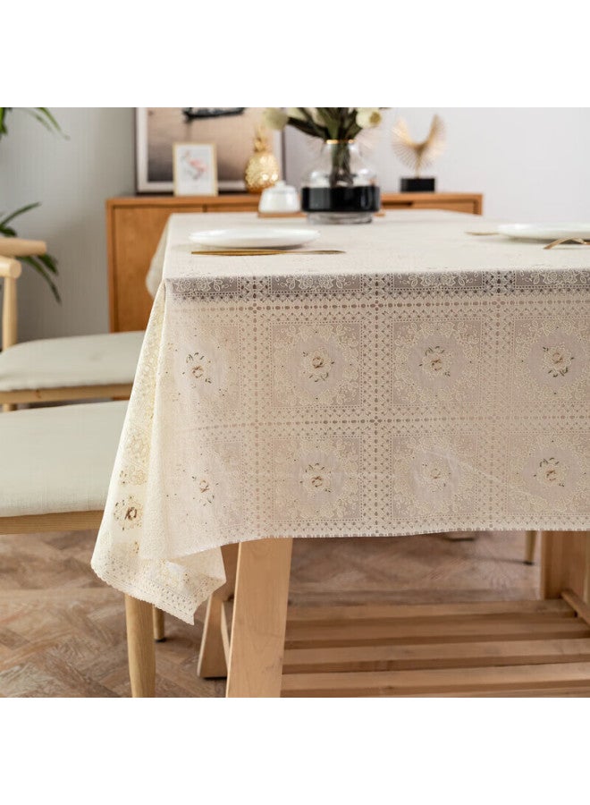 Houseware Qinmei Tablecloth, Waterproof, Oil-proof, Heat-resistant, Pvc Fabric, Simple Dining Table Cover, Table Mat, 140*180cm, Nr09 Meter - Image 4