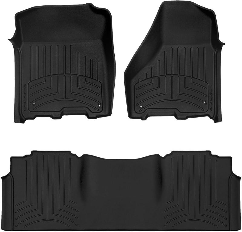 WeatherTech FloorLiner HP Custom Fit Floor Mats for Ram 2500/3500 - 1st & 2nd Row, Black - Image 1