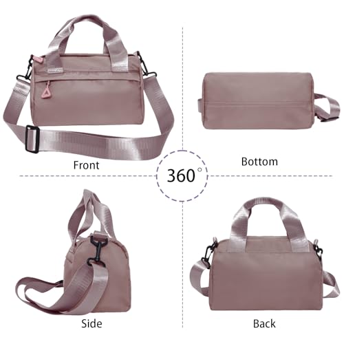 Hftjtsa Mini Gym Bag Sport Bag Adjustable Small Duffle Bag Detachable Strap Gym Tote for Women Men Portable Fitness Shoulder Bag for Sports Travel (Pink) - Image 4