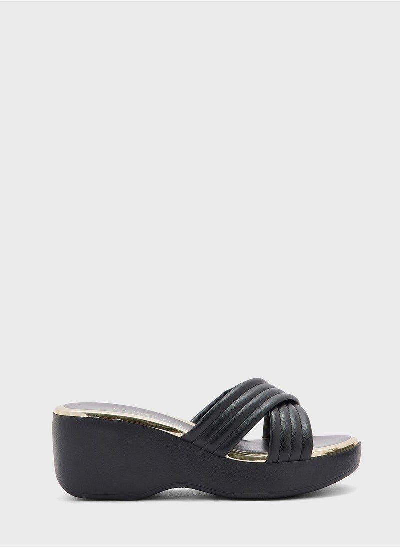 Beira Rio Jane Multi Strap High Heel Wedge Sandals  - Image 1