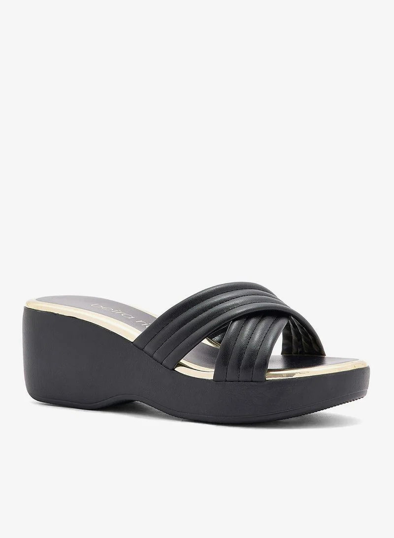 Beira Rio  Jane Multi Strap High Heel Wedge Sandals for Women | Best Price UAE