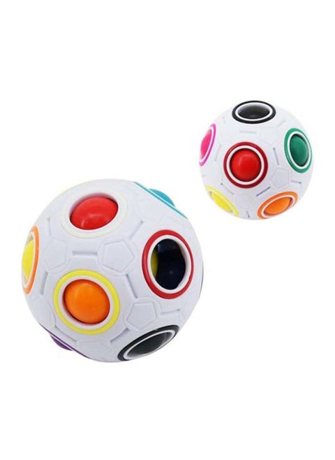 2-Piece Spherical Magic Cube Creative Fottball Toy Set 8cm