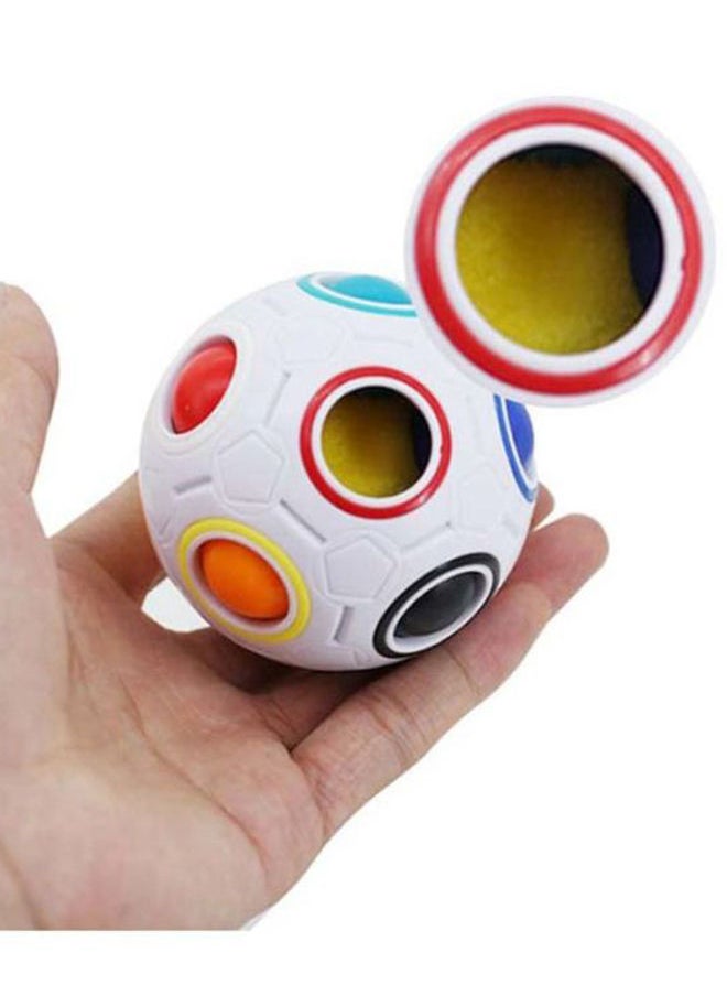 2-Piece Spherical Magic Cube Creative Fottball Toy Set 8cm