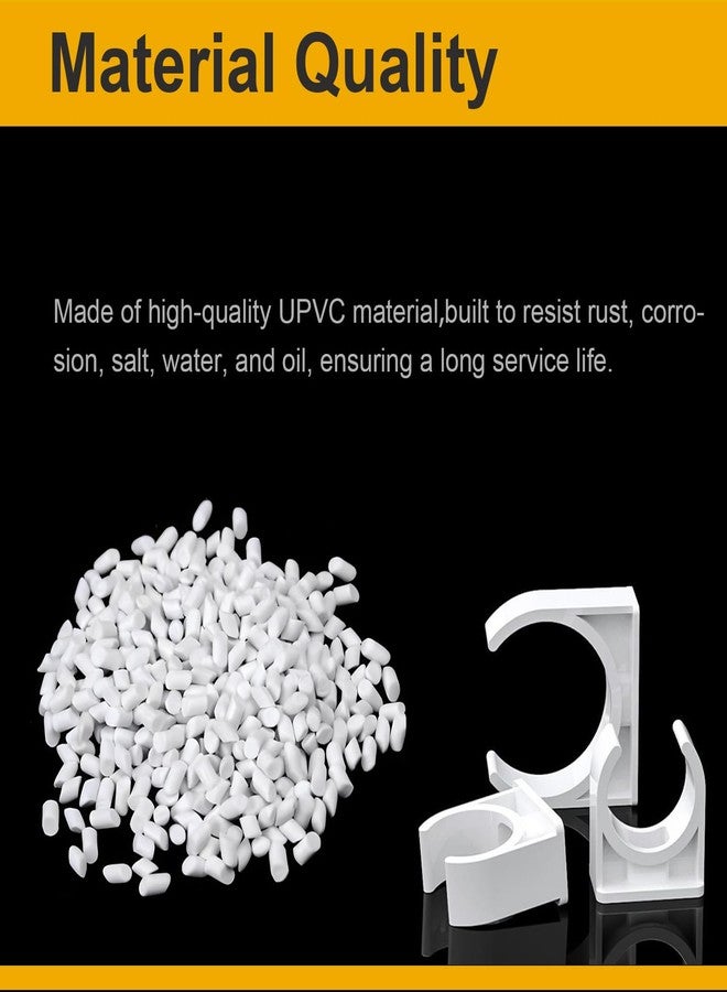 Mrosnail 30 Pcs U-Shaped PVC Water Pipe Clamps - 40mm Clips for 1-1/2 inch Water Pipes, TV Trays, and Pex Tubing Support - White - Image 3