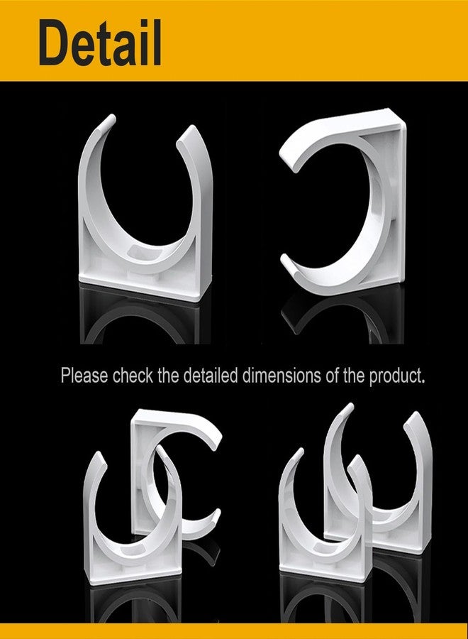 Mrosnail 30 Pcs U-Shaped PVC Water Pipe Clamps - 40mm Clips for 1-1/2 inch Water Pipes, TV Trays, and Pex Tubing Support - White - Image 5