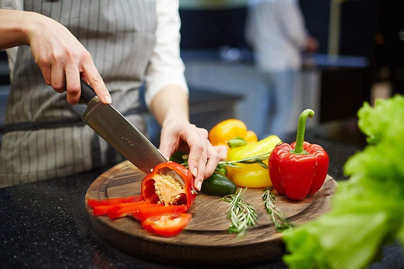 Niyanta Round Cutting Board Chopping Board for Kitchen Cheese Board Fruit Vegetable Cutting Slicing Pad Use As Cake Stand Pizza Bread Sushi Serving pan Double Sided Worktop - Image 5