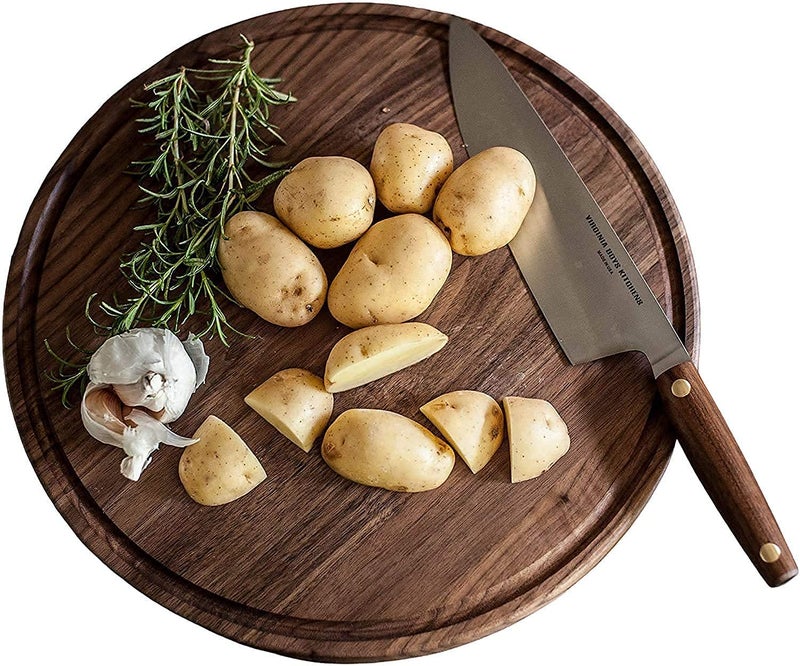 Niyanta Round Cutting Board Chopping Board for Kitchen Cheese Board Fruit Vegetable Cutting Slicing Pad Use As Cake Stand Pizza Bread Sushi Serving pan Double Sided Worktop - Image 1