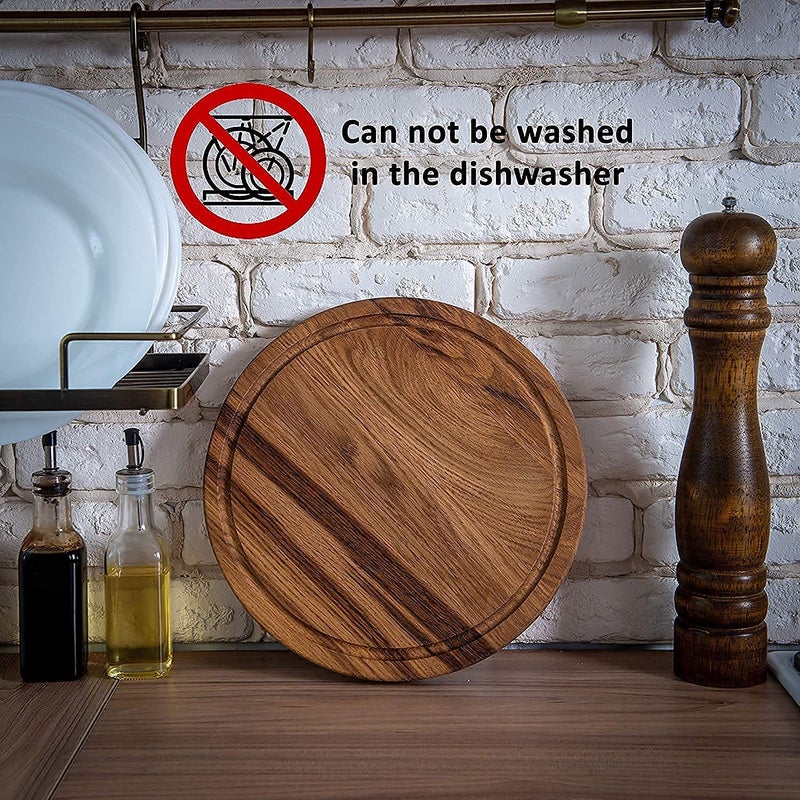 Niyanta Round Cutting Board Chopping Board for Kitchen Cheese Board Fruit Vegetable Cutting Slicing Pad Use As Cake Stand Pizza Bread Sushi Serving pan Double Sided Worktop - Image 3