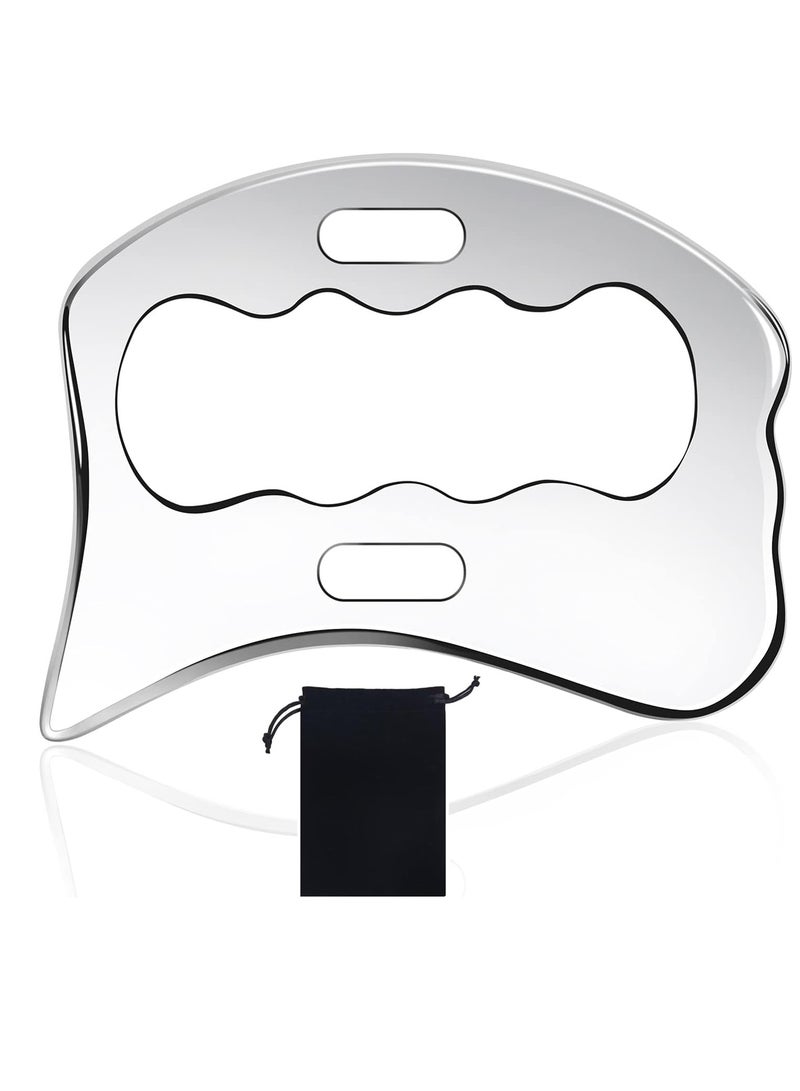 Loquat Guasha Massage Tool, Grade Stainless Steel Scraping Tool for Soft Tissue Upgrade Physical Therapy Stuff,Used for Back, Legs, Arms,Neck,Shoulder, Gua sha Tool - Image 1