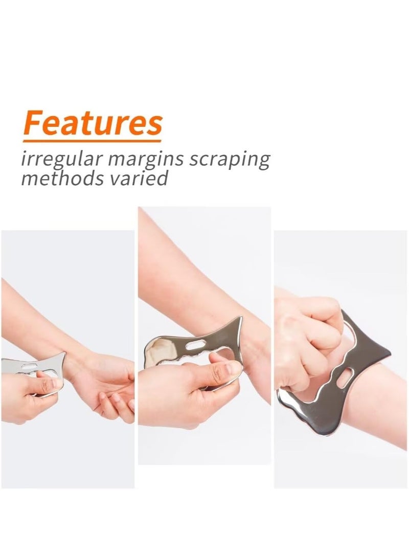 Loquat Guasha Massage Tool, Grade Stainless Steel Scraping Tool for Soft Tissue Upgrade Physical Therapy Stuff,Used for Back, Legs, Arms,Neck,Shoulder, Gua sha Tool - Image 3