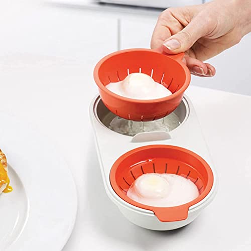 Mockery Double Cup Egg Cooking Mold,Egg Steamer, Microwave Double Cup Eggs Poacher Steamer Cooking Mold Cookware Kitchen Tools Gadgets Cooking Mold Cookware Lids Non-Stick Coated Egg Tool (Blue) - Image 3