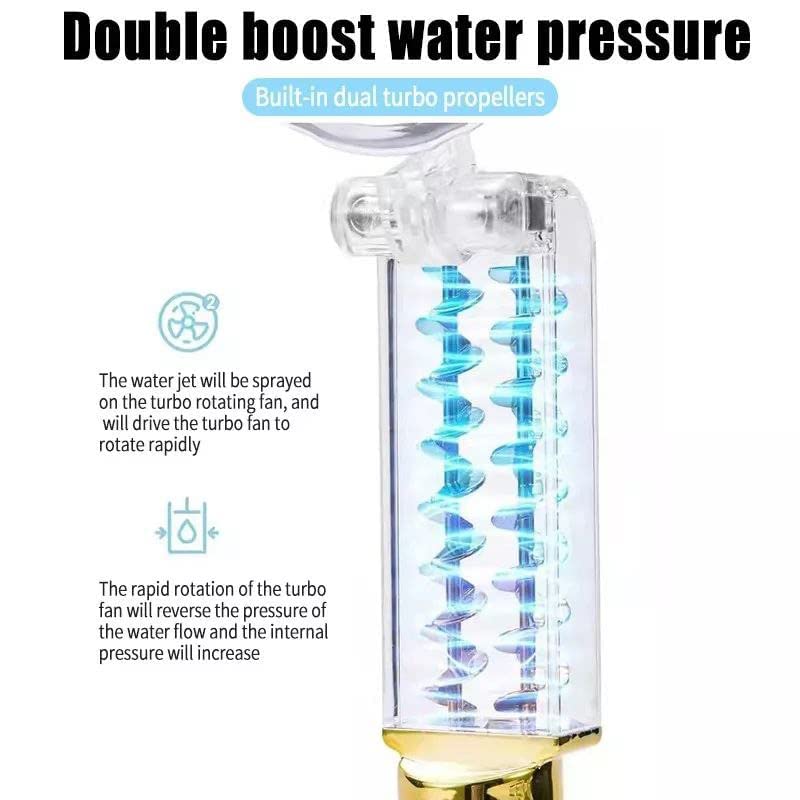 Nityasiddh Handheld High Pressure Shower Head with Filter HighPressure WaterSaving Shower with Filter Cotton 2 Turbo Rotating Fan Handheld Shower Hand Shower for Bathroom with Pause Switch - Image 4
