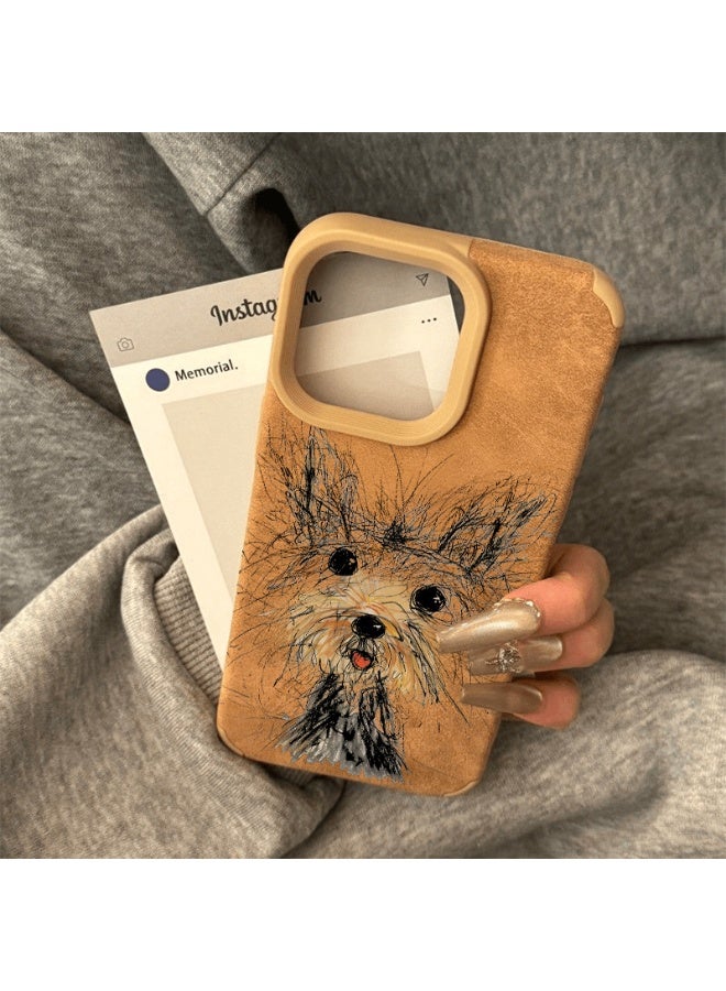 NIBEMINENT Frizzy Messy Puppy Protective TPU Case Cover For iPhone 16 Pro