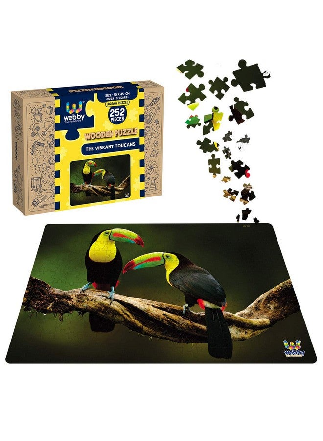 Webby The Vibrant Toucans Wooden Jigsaw Puzzle, 252 Pieces - Image 1