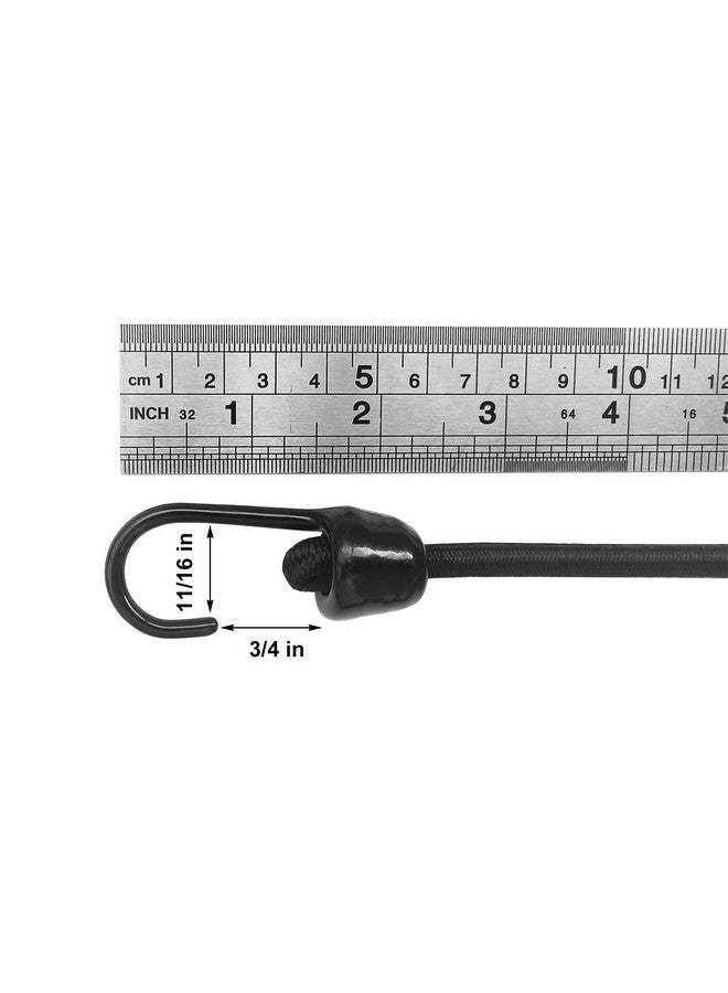 Joneaz Small Bungee Cords with Hooks Assorted Size of 12 inch, 18 inch,24 inch and 36 inch Length, Marine Grade Dip Coating Metal Hooks Without Sharp End, 1/4 inch Diameter Rubber Bungee Cord - Image 3