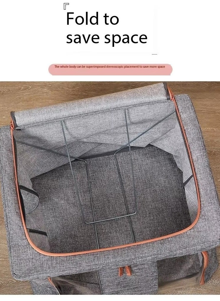 DUNISO - 3-piece foldable closet organizer storage container, used for storing large storage boxes for blankets, bedding, toys, books, foldable, with sturdy zippers, transparent windows - Image 1