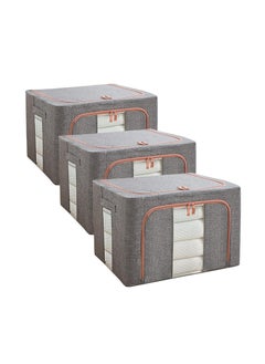3-piece foldable closet organizer storage container, used for storing large storage boxes for blankets, bedding, toys, books, foldable, with sturdy zippers, transparent windows